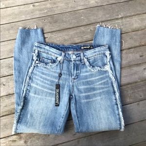 Blank NYC skinny frayed hem jeans